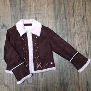 Rothschild girls brown and pink jacket